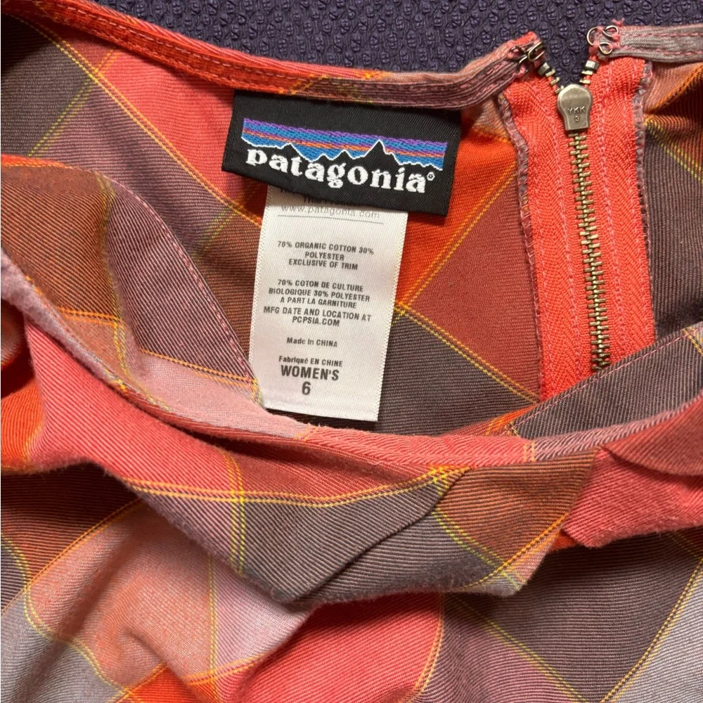 Patagonia Women's Plaid Blouse in Orange and Gray - Picture 2 of 6